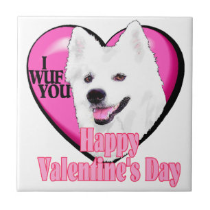 American Eskimo Dog Valentines Day Tile