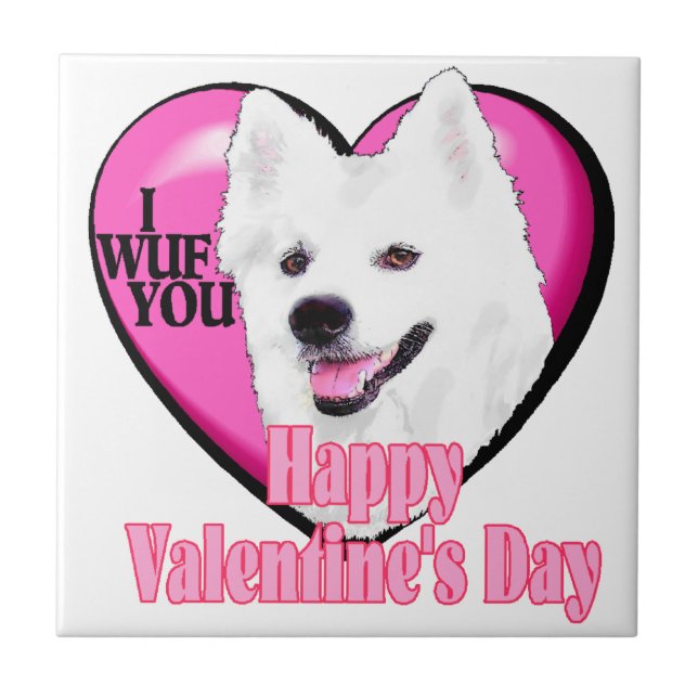 American Eskimo Dog Valentines Day Tile (Front)
