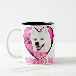American Eskimo Dog Valentines Day Two-Tone Coffee Mug