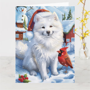 American Eskimo Dog Winter Wonderland Christmas  Card