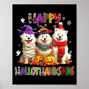 American Eskimo Dogs Christmas Xmas Men Women Kids Poster