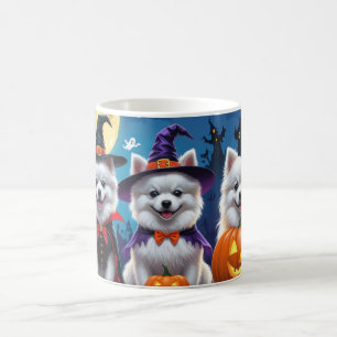 American Eskimo Dogs Pumpkin Halloween Funny Coffee Mug