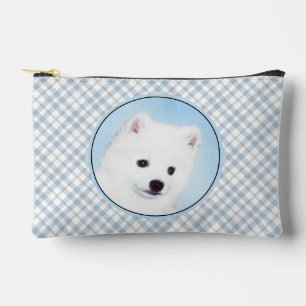 American Eskimo Eskie Puppy Painting Cute Dog Art  Accessory Pouch