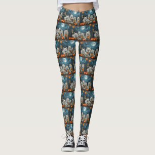 American Eskimo Halloween Spooky Leggings