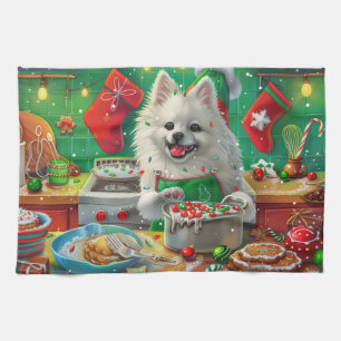 American Eskimo Holiday Baking: Festive Christmas Kitchen Towel