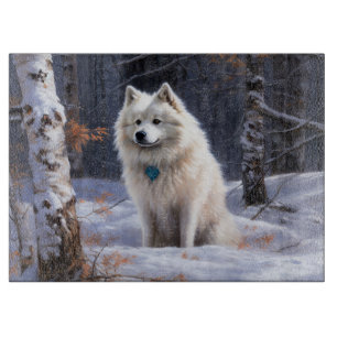 American Eskimo Let It Snow Christmas  Cutting Board