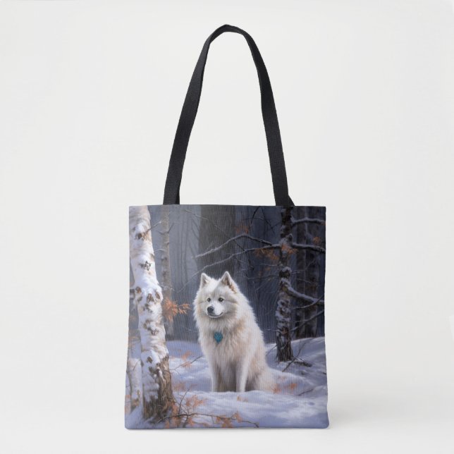 American Eskimo Let It Snow Christmas  Tote Bag (Front)