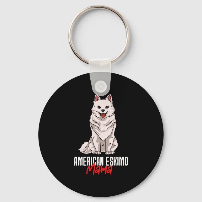 American Eskimo Mama Keychain (Front)