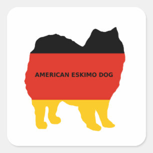 american eskimo name flag silo square sticker