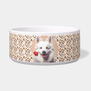 American Eskimo Personalize Photo & Name Dog Bowl