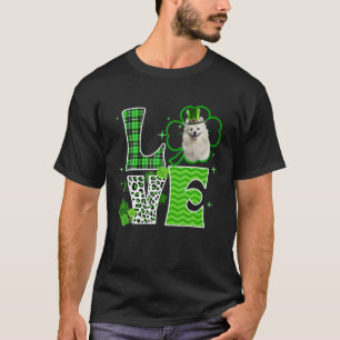 American Eskimo Shamrock Lucky Clover Irish St Pat T-Shirt