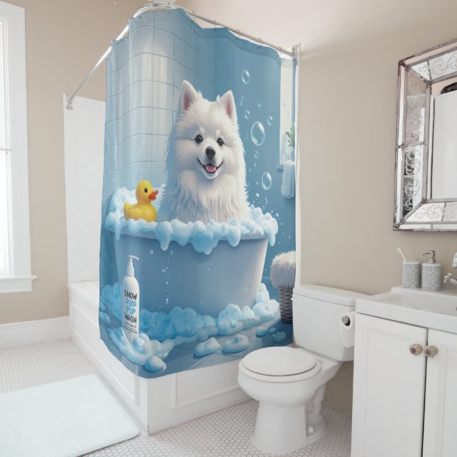 American Eskimo Sloppy Sleepy Cute Funny  (In Situ)