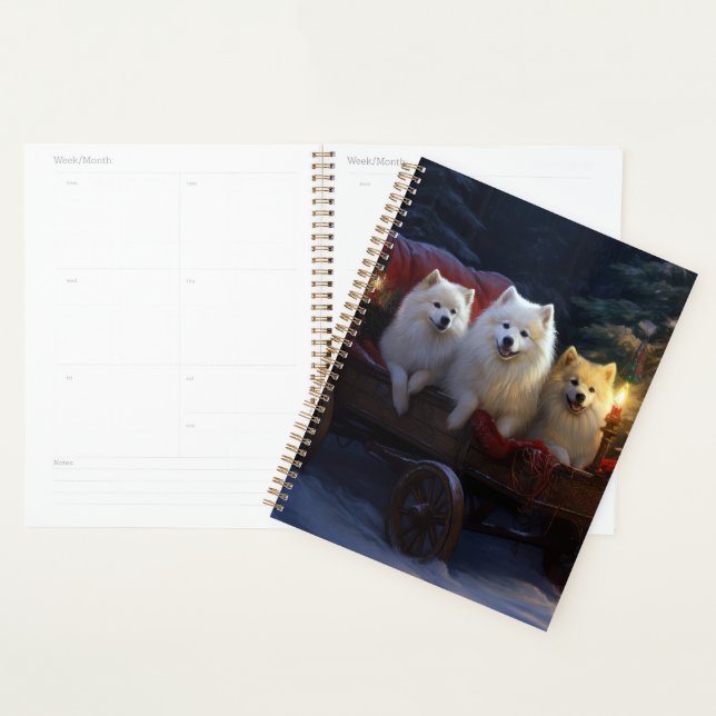 American Eskimo Snowy Sleigh Christmas Decor Planner (Display)