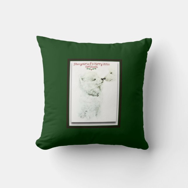 American Eskimo Throw Pillow (Front)