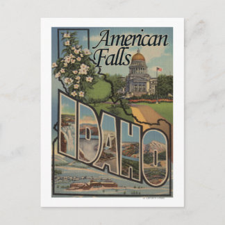 American Falls, Idaho - Large Letter Scenes Postcard