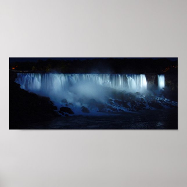 American Falls Night Panoramic 6x14 Poster (Front)