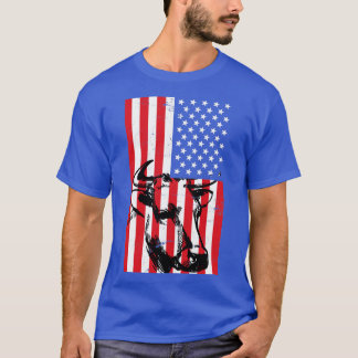 American Famer Gift Cow Farmer Cow T-Shirt