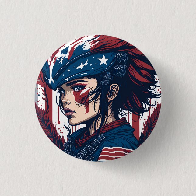 american fan 15 1 inch round button (Front)