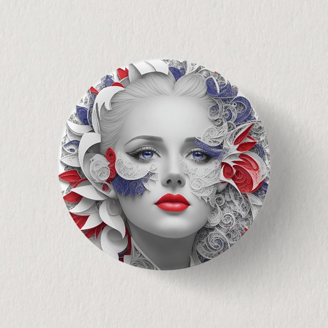 american fan 33 1 inch round button (Front)