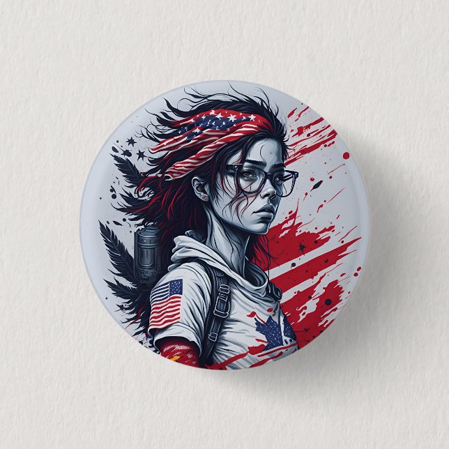 american fan 7 1 inch round button (Front)