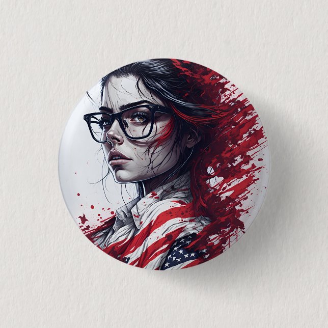 american fan 8 1 inch round button (Front)