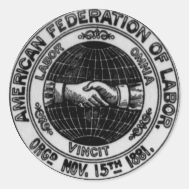 American Federation of Labour Classic Round Sticker (Front)