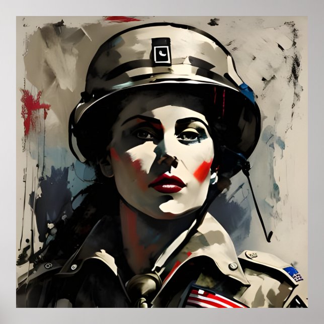 AMERICAN FEMALE SOLDIER POSTER (Front)