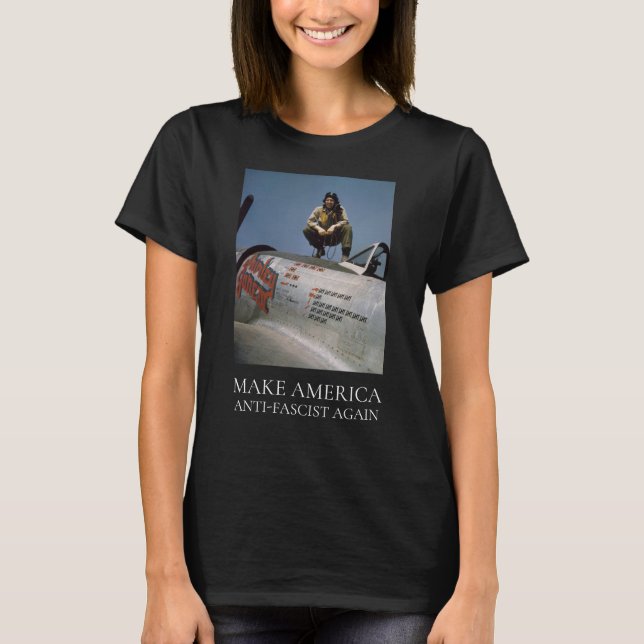 American Female WWII Pilot MAAFA T-Shirt (Front)