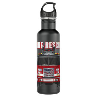 American Fire Rescue Firefighter Department Truck 710 Ml Water Bottle