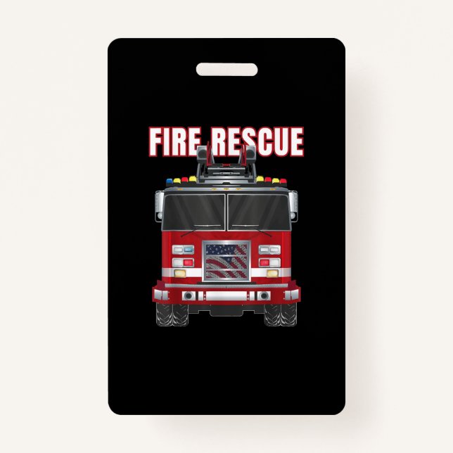 American Fire Rescue Firefighter Department Truck Badge (Front)