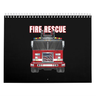 American Fire Rescue Firefighter Department Truck Calendar