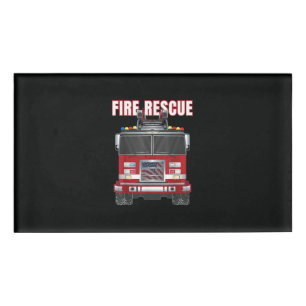 American Fire Rescue Firefighter Department Truck Name Tag