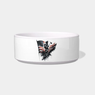  American firefighter.Flag of the United States. Bowl