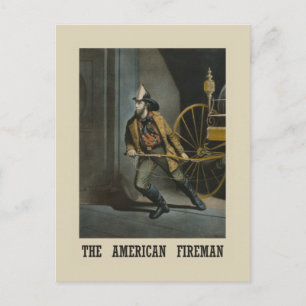 American fireman Postcard