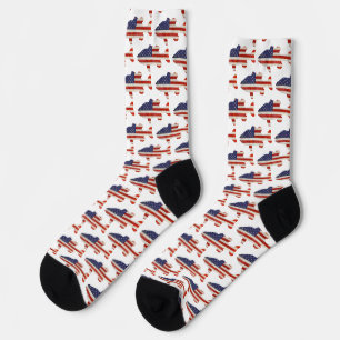 American Fish Flag On White Socks