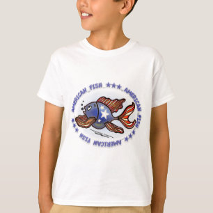 AMERICAN FISH, RED WHITE BLUE FISH T-Shirt