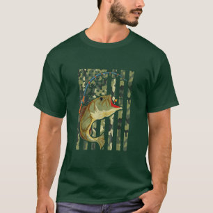 American Fishing Rod Flag Fisherman Us 17 T-Shirt