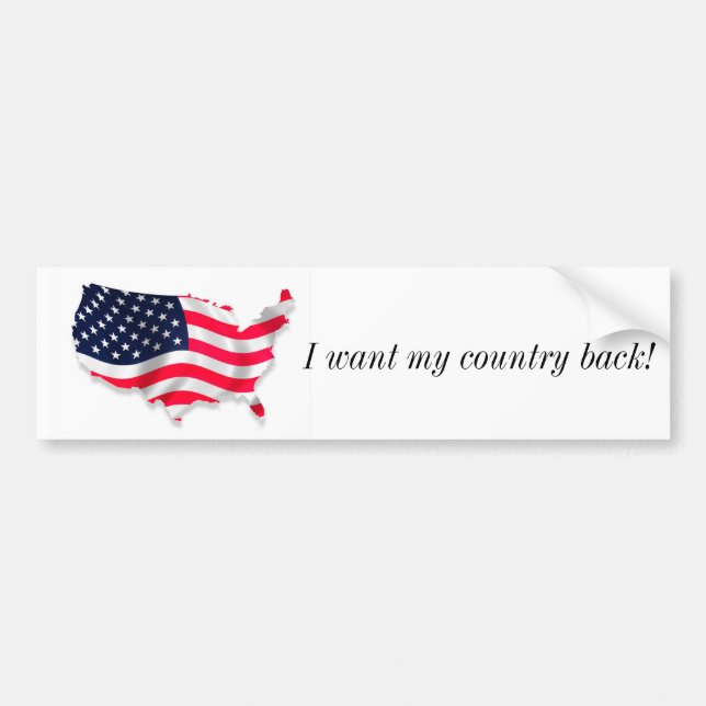 american flag2, I want my country back! Bumper Sticker (Front)