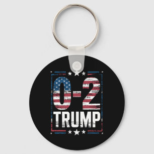 American Flag 0-2 Trump 2024 Keychain