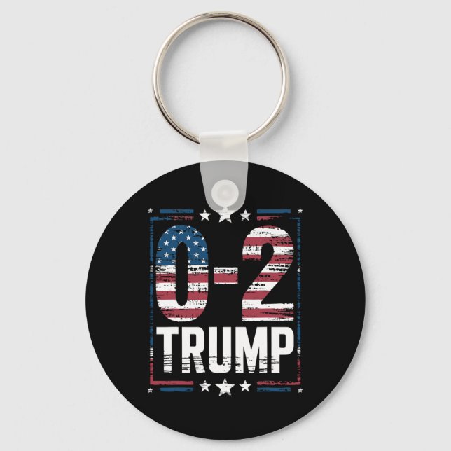 American Flag 0-2 Trump 2024  Keychain (Front)