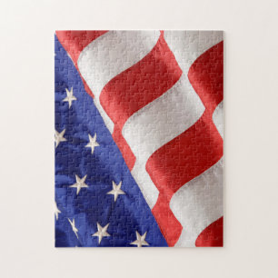 American Flag 11x14 Photo Puzzle with Gift Box