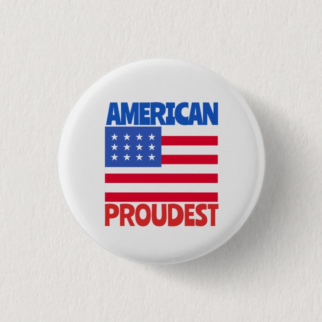 American Flag  1 Inch Round Button (Front)
