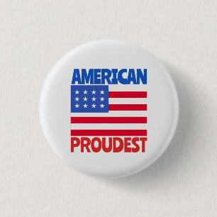 American Flag  1 Inch Round Button