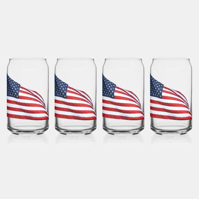 American Flag 2412 Can Glass (Left)