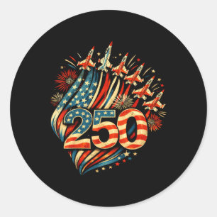 American Flag 250 Years 1776-2026 250th Birthday 4 Classic Round Sticker