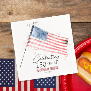 American Flag 250 Years Freedom 4th of July Party Napkin