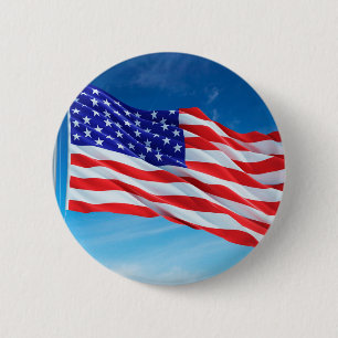 American Flag  2 Inch Round Button