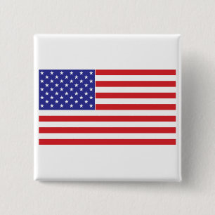 American Flag 2 Inch Square Button