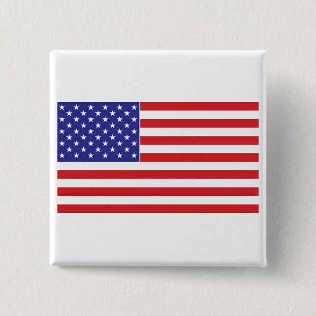 American Flag 2 Inch Square Button (Front)