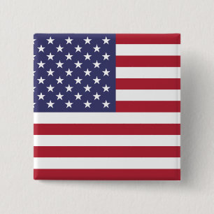 American Flag 2 Inch Square Button